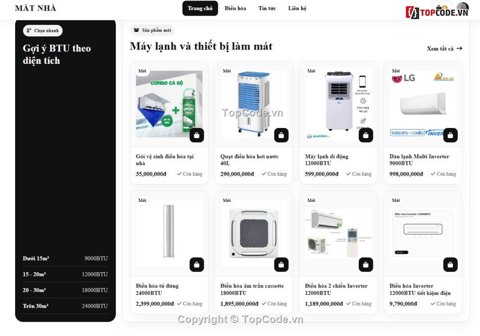 điều hòa,website bán điều hòa,bán